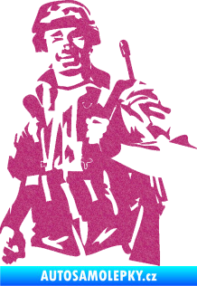 Samolepka Voják 014 levá Ultra Metalic růžová