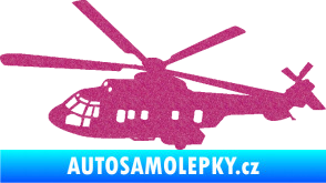 Samolepka Vrtulník 003 levá helikoptéra Ultra Metalic růžová