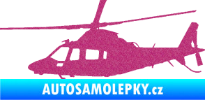 Samolepka Vrtulník 004 levá helikoptéra Ultra Metalic růžová