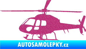Samolepka Vrtulník 007 levá helikoptéra Ultra Metalic růžová