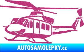 Samolepka Vrtulník 010 levá helikoptéra Ultra Metalic růžová