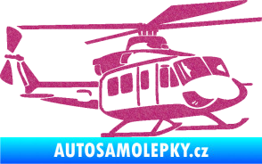 Samolepka Vrtulník 010 pravá helikoptéra Ultra Metalic růžová