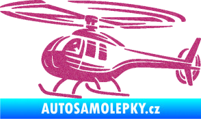 Samolepka Vrtulník 012 levá helikoptéra Ultra Metalic růžová