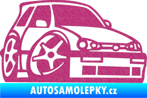 Samolepka VW Golf 3 karikatura pravá Ultra Metalic růžová