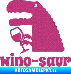 Samolepka Wino - saur 001 levá vínečko Ultra Metalic růžová