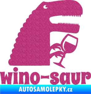 Samolepka Wino - saur 001 pravá vínečko Ultra Metalic růžová