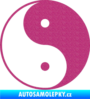 Samolepka Yin yang - logo JIN a JANG Ultra Metalic růžová