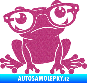 Samolepka Žába 011 pravá kouká s brýlemi Ultra Metalic růžová