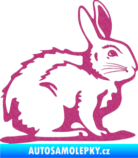 Samolepka Zajíček 001 pravá Ultra Metalic růžová