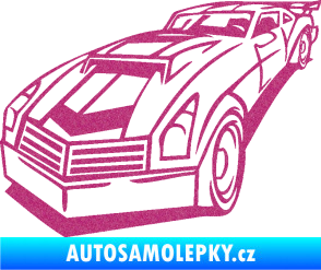 Samolepka Závodní auto 003 levá Ultra Metalic růžová