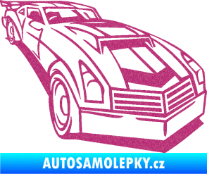 Samolepka Závodní auto 003 pravá Ultra Metalic růžová