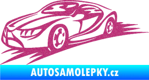 Samolepka Závodní auto 007 levá Ultra Metalic růžová