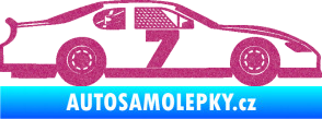 Samolepka Závodní auto 008 Ultra Metalic růžová