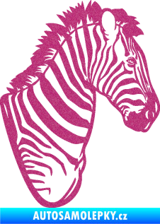 Samolepka Zebra 001 pravá hlava Ultra Metalic růžová