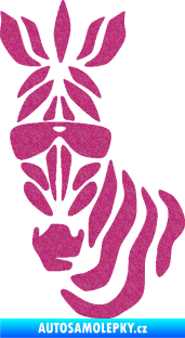 Samolepka Zebra 003 levá cool s brýlemi Ultra Metalic růžová