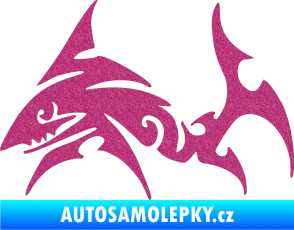 Samolepka Žralok 002 levá Ultra Metalic růžová