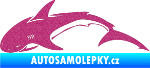 Samolepka Žralok 007 levá Ultra Metalic růžová