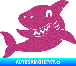 Samolepka Žralok 019 levá Ultra Metalic růžová