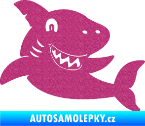 Samolepka Žralok 019 pravá Ultra Metalic růžová