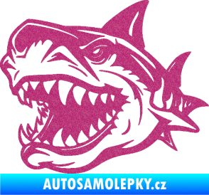 Samolepka Žralok 021 levá Ultra Metalic růžová