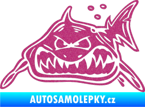 Samolepka Žralok levá Ultra Metalic růžová