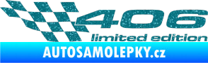 Samolepka 406 limited edition levá Ultra Metalic tyrkysová