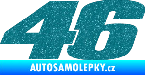 Samolepka 46 Valentino Rossi jednobarevná Ultra Metalic tyrkysová
