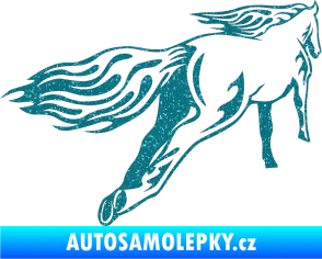 Samolepka Animal flames 009 pravá kůň Ultra Metalic tyrkysová