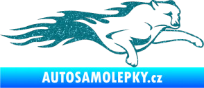 Samolepka Animal flames 018 pravá panter Ultra Metalic tyrkysová