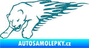 Samolepka Animal flames 020 levá puma Ultra Metalic tyrkysová