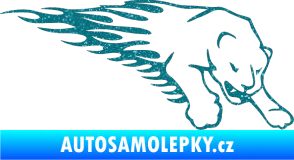 Samolepka Animal flames 020 pravá puma Ultra Metalic tyrkysová
