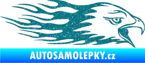 Samolepka Animal flames 023 pravá orel Ultra Metalic tyrkysová