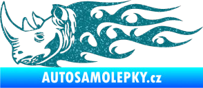 Samolepka Animal flames 025 levá nosorožec Ultra Metalic tyrkysová