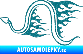 Samolepka Animal flames 040 levá had Ultra Metalic tyrkysová