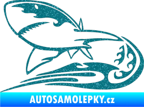 Samolepka Animal flames 041 levá žralok Ultra Metalic tyrkysová