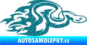 Samolepka Animal flames 042 pravá had Ultra Metalic tyrkysová