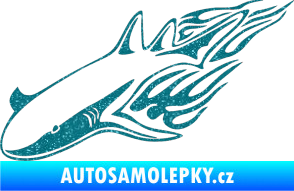Samolepka Animal flames 048 levá žralok Ultra Metalic tyrkysová