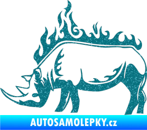 Samolepka Animal flames 049 levá nosorožec Ultra Metalic tyrkysová