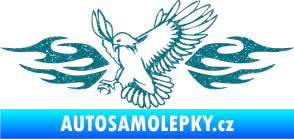Samolepka Animal flames 054 levá orel Ultra Metalic tyrkysová