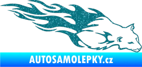 Samolepka Animal flames 059 pravá puma Ultra Metalic tyrkysová