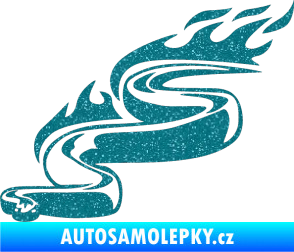 Samolepka Animal flames 064 levá had Ultra Metalic tyrkysová