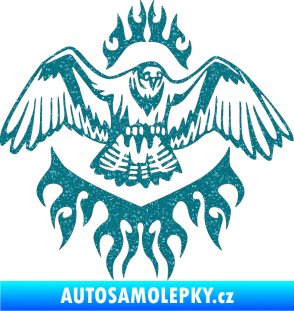 Samolepka Animal flames 068 pravá orel Ultra Metalic tyrkysová