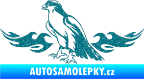 Samolepka Animal flames 069 levá orel Ultra Metalic tyrkysová