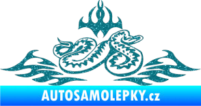 Samolepka Animal flames 070 pravá zmije Ultra Metalic tyrkysová