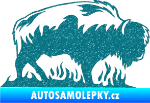 Samolepka Animal flames 071 pravá býk Ultra Metalic tyrkysová