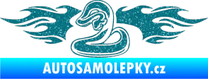 Samolepka Animal flames 072 levá had Ultra Metalic tyrkysová