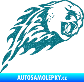 Samolepka Animal flames 083 pravá puma Ultra Metalic tyrkysová