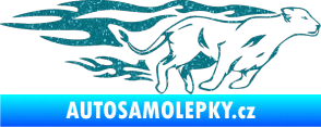 Samolepka Animal flames 084 pravá lvice Ultra Metalic tyrkysová
