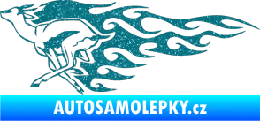 Samolepka Animal flames 092 levá antilopa Ultra Metalic tyrkysová