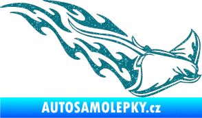 Samolepka Animal flames 093 pravá rejnok Ultra Metalic tyrkysová